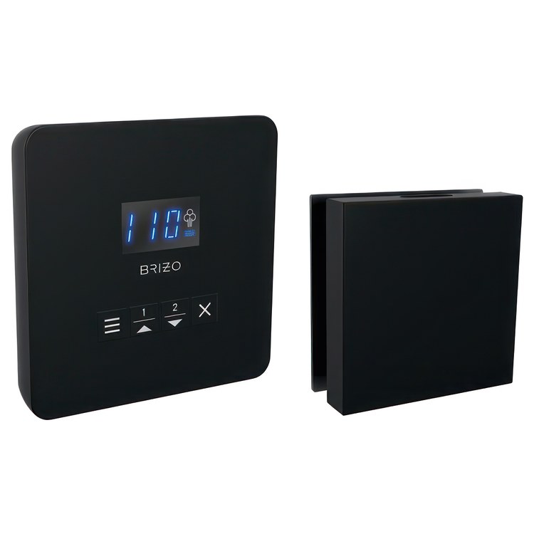Steam Kit Mystix Matte Black Elemental with Square Steam Control & Square Steam Head 2 User Presets Selectable RapidMist Patented Dual Sensor Technology - Image 1