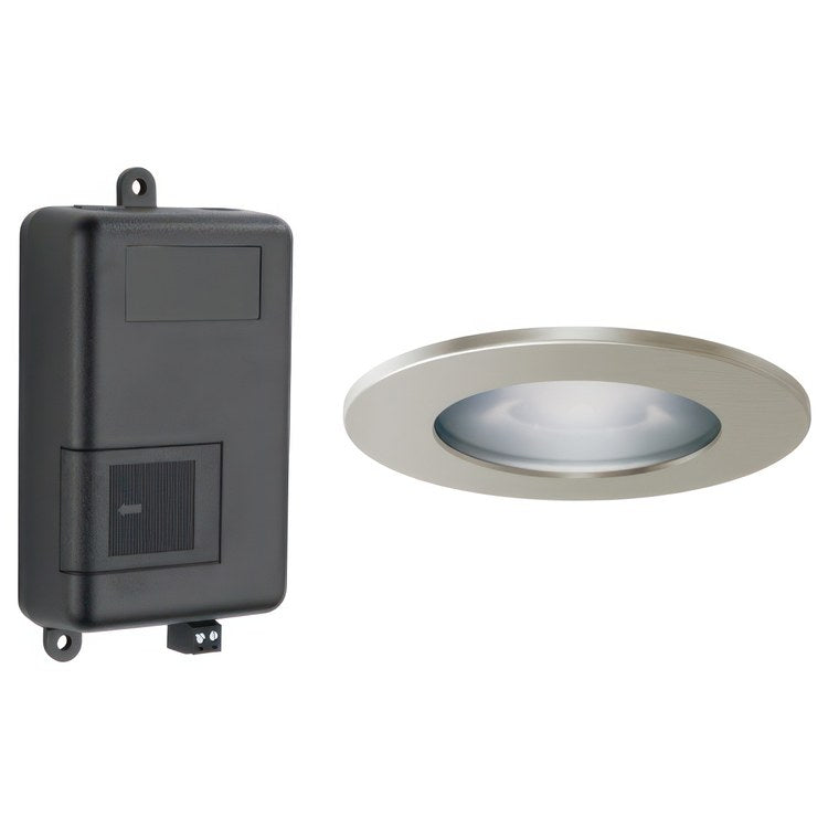 Light Module Mystix Lumicoat Brushed Nickel Choose From Colors Blue Green Pink Yellow Red Violet White Includes ChromaTherapy Module & LED Recessed Light Fixture with Finished Trim Ring - Image 1