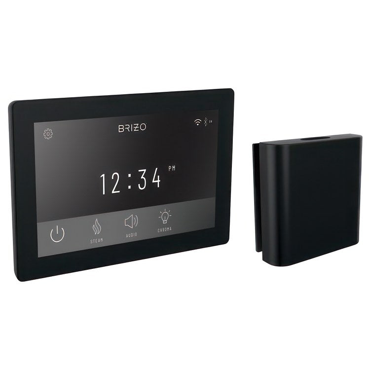 Steam Kit Mystix Matte Black Transcendent with Digital Interface & Square Steam Head 12 User Presets Built-In WIFI & Bluetooth Capabilities AromaTherapy AudioTherapy & ChromaTherapy Options Patented Dual Sensor Technology - Image 1