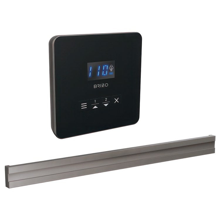 Steam Kit Mystix Lumicoat Black Onyx Elemental with Square Steam Control & Bilateral Steam Head 2 User Presets Selectable RapidMist Patented Dual Sensor Technology - Image 1