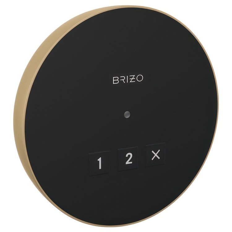 Steambath Control Mystix Elemental Experience Round Exterior Lumicoat Luxe Gold Surface Mount Outside Steam Room - Image 1