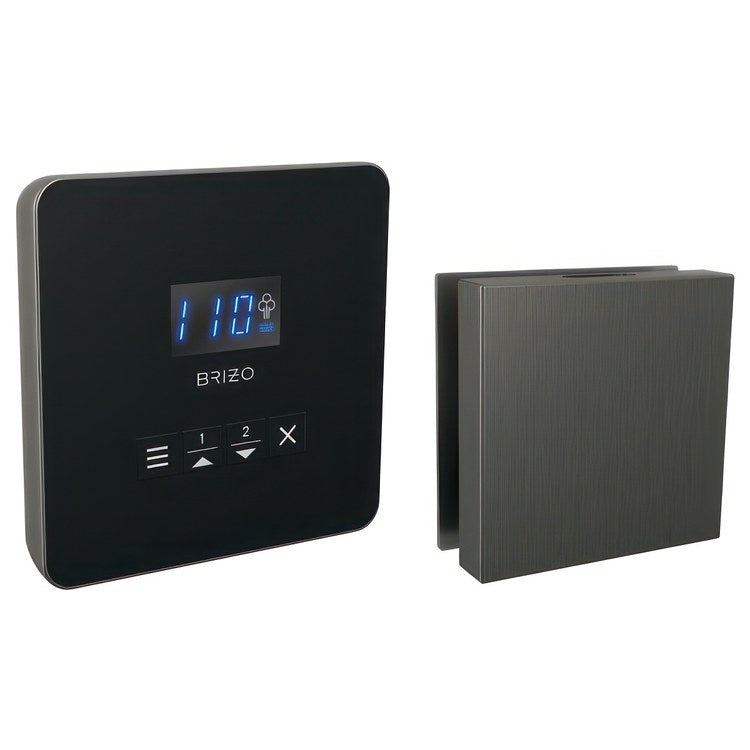 Steam Kit Mystix Lumicoat Luxe Steel Elemental with Square Steam Control & Square Steam Head 2 User Presets Selectable RapidMist Patented Dual Sensor Technology - Image 1