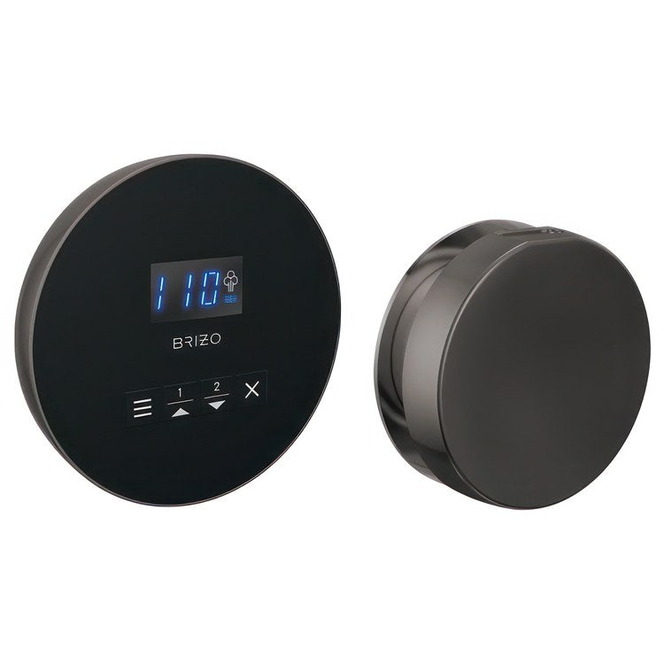 Steam Kit Mystix Lumicoat Black Onyx Elemental with Round Steam Control & Round Steam Head 2 User Presets Selectable RapidMist Patented Dual Sensor Technology - Image 1