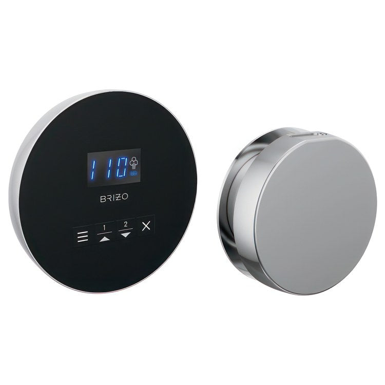 Steam Kit Mystix Lumicoat Polished Chrome Elemental with Round Steam Control & Round Steam Head 2 User Presets Selectable RapidMist Patented Dual Sensor Technology - Image 1