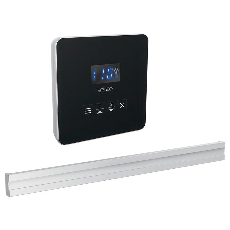 Steam Kit Mystix Lumicoat Polished Chrome Elemental with Square Steam Control & Bilateral Steam Head 2 User Presets Selectable RapidMist Patented Dual Sensor Technology - Image 1