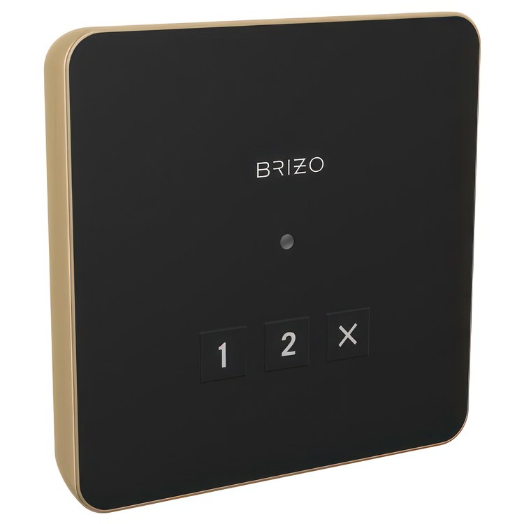 Steambath Control Mystix Elemental Experience Square Exterior Lumicoat Luxe Gold Surface Mount Outside Steam Room - Image 1
