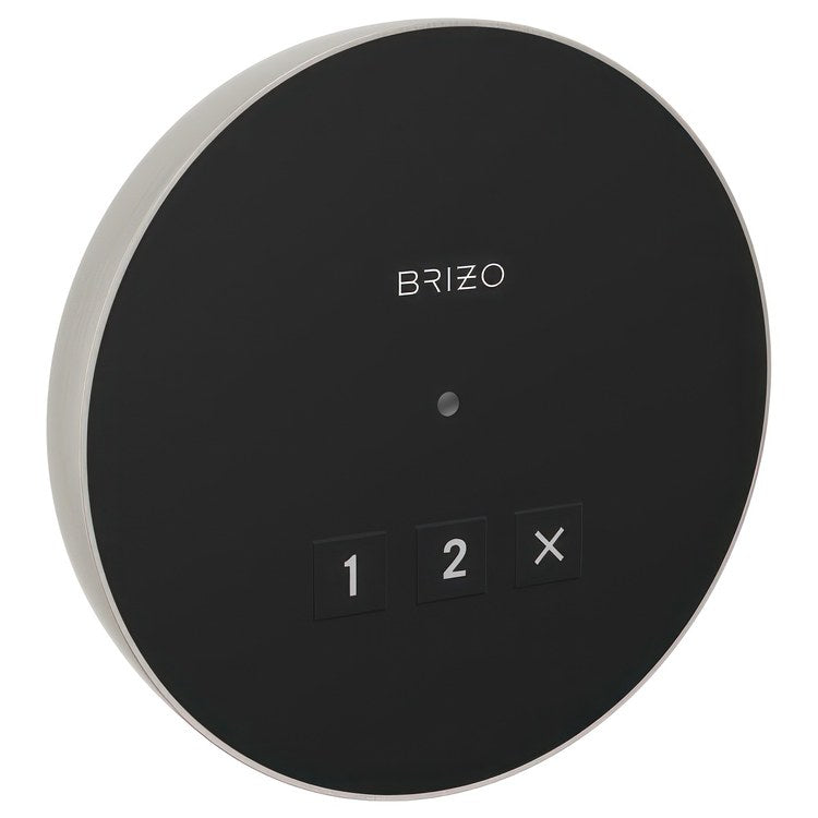 Steambath Control Mystix Elemental Experience Round Exterior Lumicoat Brushed Nickel Surface Mount Outside Steam Room - Image 1