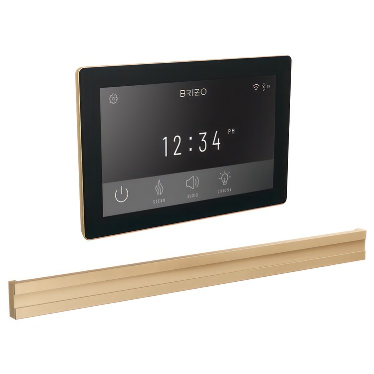 Steam Kit Mystix Lumicoat Polished Gold Transcendent with Digital Interface & Bilateral Steam Head 12 User Presets Built-In WIFI & Bluetooth Capabilities AromaTherapy AudioTherapy & ChromaTherapy Options Patented Dual Sensor Technology - Image 1