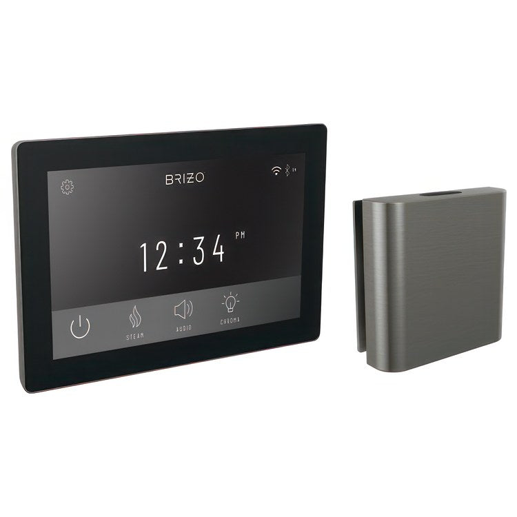 Steam Kit Mystix Lumicoat Luxe Steel Transcendent with Digital Interface & Square Steam Head 12 User Presets Built-In WIFI & Bluetooth Capabilities AromaTherapy AudioTherapy & ChromaTherapy Options Patented Dual Sensor Technology - Image 1