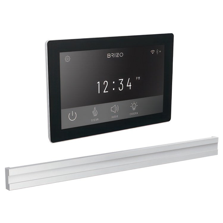 Steam Kit Mystix Lumicoat Polished Chrome Transcendent with Digital Interface & Bilateral Steam Head 12 User Presets Built-In WIFI & Bluetooth Capabilities AromaTherapy AudioTherapy & ChromaTherapy Options Patented Dual Sensor Technology