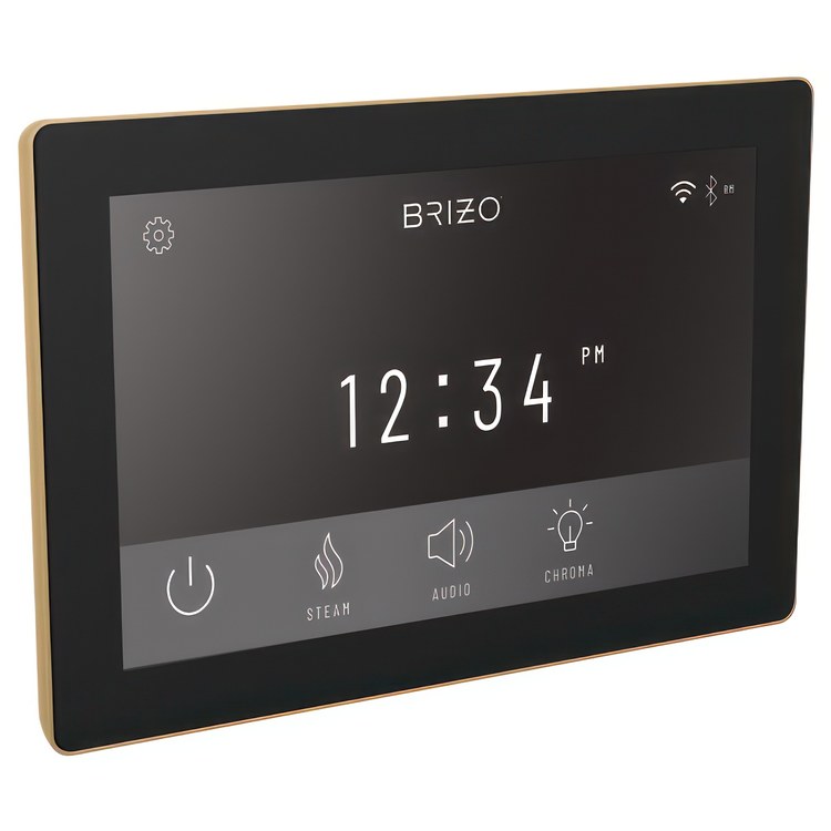 Display Interface SensoriPlus Digital Control Lumicoat Brilliance Luxe Gold ABS WIFI and Bluetooth Portrait/Landscape Position Temperature Range 50-125DEG F Surface Mount 12 Custom Presets for SensoriPlus Digital Thermostatic Valve