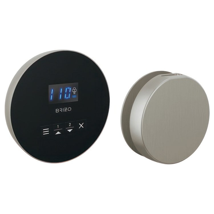 Steam Kit Mystix Lumicoat Luxe Nickel Elemental with Round Steam Control & Round Steam Head 2 User Presets Selectable RapidMist Patented Dual Sensor Technology - Image 1