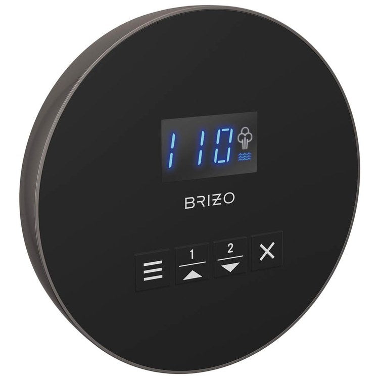 Steambath Control Mystix Round Lumicoat Black Onyx Surface Mount Inside Steam Room Selectable RapidMist Patented Dual Sensor Technology - Image 1
