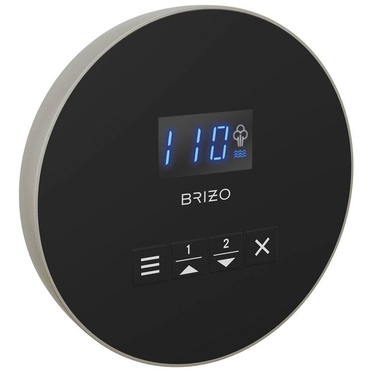 Steambath Control Mystix Round Lumicoat Luxe Nickel Surface Mount Inside Steam Room Selectable RapidMist Patented Dual Sensor Technology - Image 1