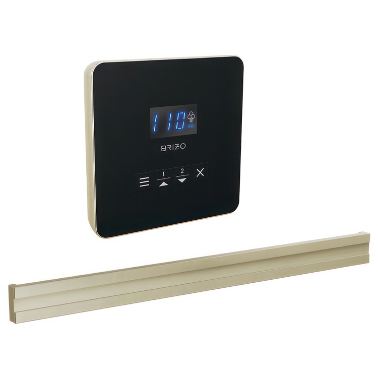Steam Kit Mystix Lumicoat Polished Nickel Elemental with Square Steam Control & Bilateral Steam Head 2 User Presets Selectable RapidMist Patented Dual Sensor Technology - Image 1