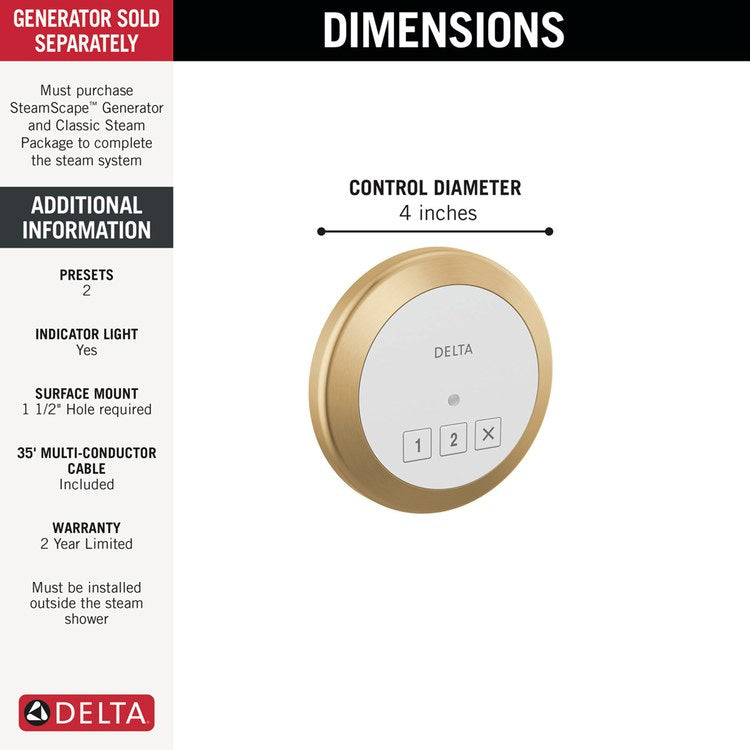 Steam Control Exterior Round Lumicoat Champagne Bronze - Image 2