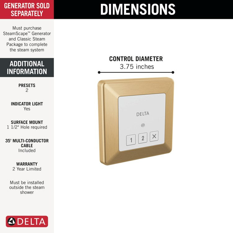Steam Control Exterior Square Lumicoat Champagne Bronze - Image 2