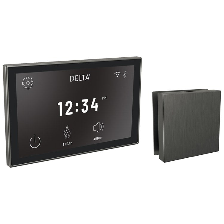 Shower Kit Square Digital Steam Package Lumicoat Black Stainless