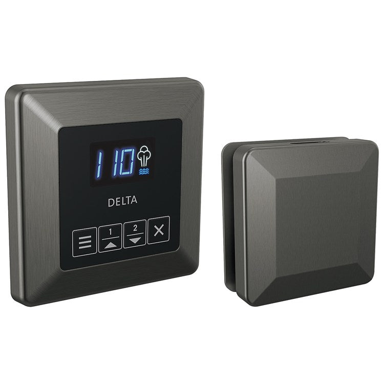 Shower Kit Square Steam Package Lumicoat Black Stainless