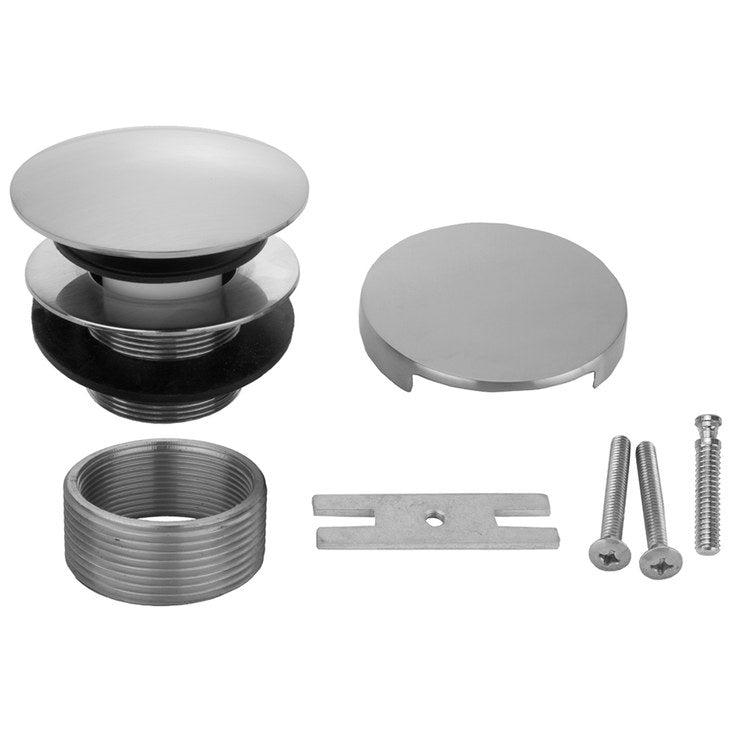Tub Drain Round Top Toe Control with Round No Hole Faceplate Matte Black Brass 3-1/4 Inch - Image 1