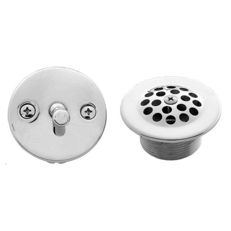 Drain Kit Polished Chrome Brass Includes Trip Lever Faceplate & Grid Strainer with 1-1/2 Inch Coarse Thread Body - Image 1