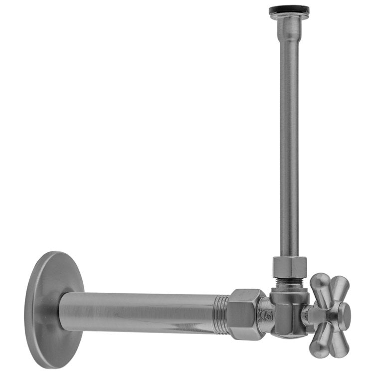 Toilet Supply Kit Quarter Turn Angle Pattern 20 Inch Matte Black Brass Includes 1/2 Inch IPS x 3/8 Inch O.D. Supply Valve with Standard Cross - Image 1
