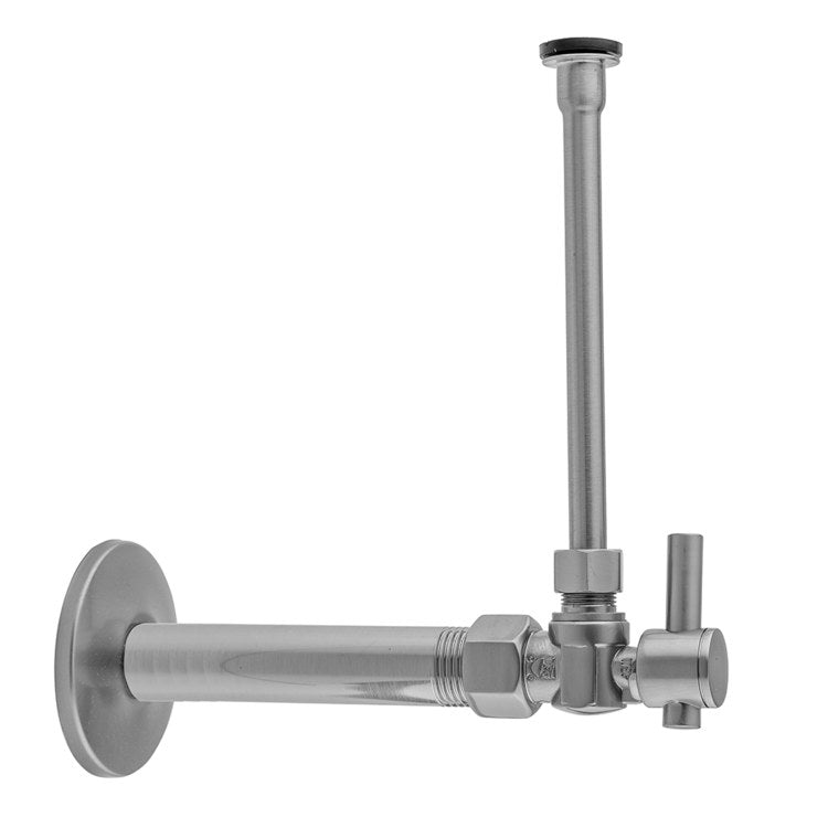 Toilet Supply Kit Quarter Turn Angle Pattern 20 Inch Matte Black Brass Includes 3/8 Inch IPS x 3/8 Inch O.D. Supply Valve with Contemporary Lever - Image 1