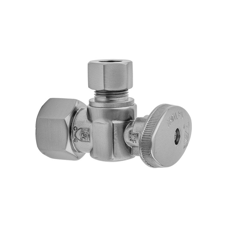 Supply Valve Quarter Turn Angle Pattern with Oval Handle Brass Vintage Bronze 3/8 Inch IPS x 3/8 Inch O.D. Supply Valve - Image 1