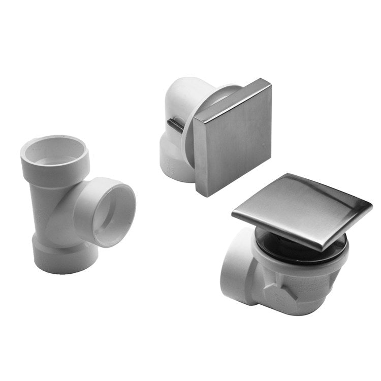 Drain Kit Vintage Bronze Brass Includes Toe Control Strainer with Square No Hole Faceplate Half Kit - Image 1