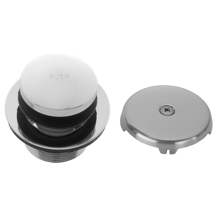 Drain Strainer Toe Control Tub with 1 Hole Faceplate Satin Brass Spring Loaded 2-13/16 Inch - Image 1