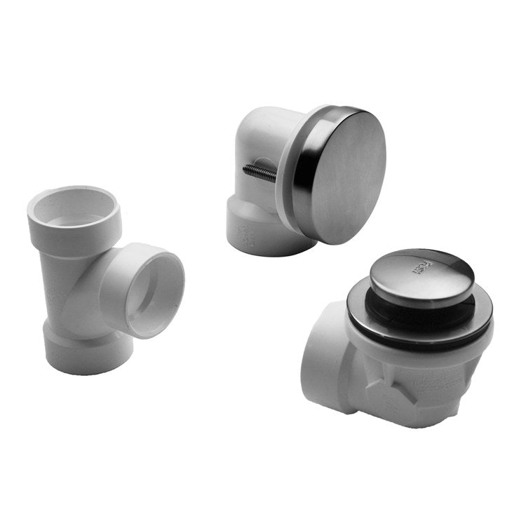 Drain Kit Satin Gold Brass Includes Toe Control Strainer with Round No Hole Faceplate Half Kit 2-3/16 Inch - Image 1