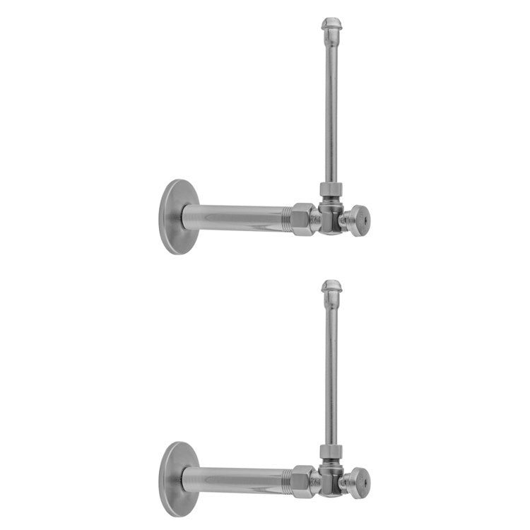 Faucet Supply Kit Quarter Turn Angle Pattern 20 Inch Brass Vintage Bronze Includes 3/8 Inch IPS x 3/8 Inch O.D. with Oval Handle - Image 1