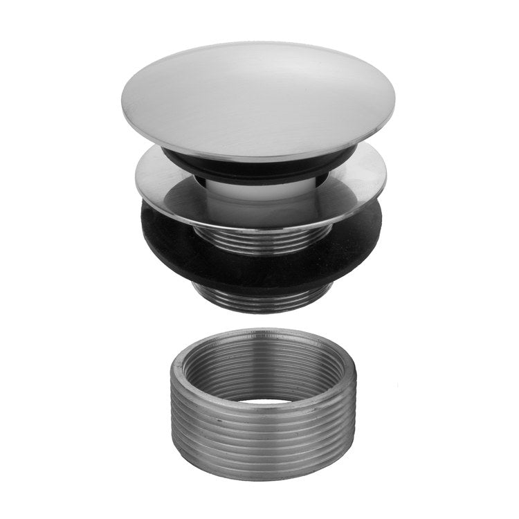 Tub Drain Round Top Toe Control Satin Nickel Brass 2-13/16 Inch - Image 1