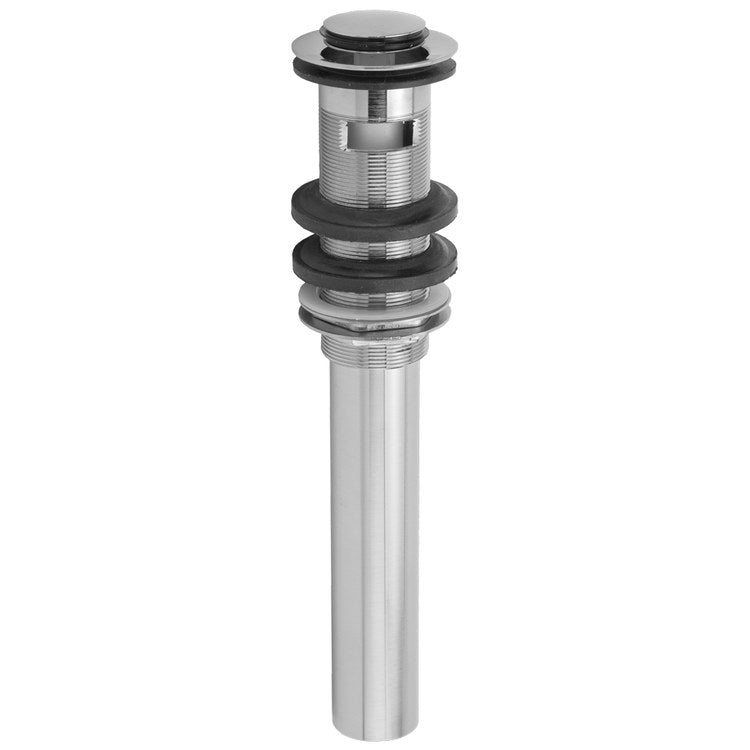 Lavatory Drain Finger Touch Plug with Overflow 1-1/2 Inch Polished Nickel for Vessel Sinks 10 Inch Length - Image 1