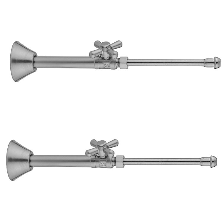 Faucet Supply Kit Quarter Turn Straight Pattern 1/2x3/8 Inch OD 20 Inch Sweat Satin Gold Cross Includes Straight Valves/Supply Tubes/Escutcheons Part Number 631-62 - Image 1