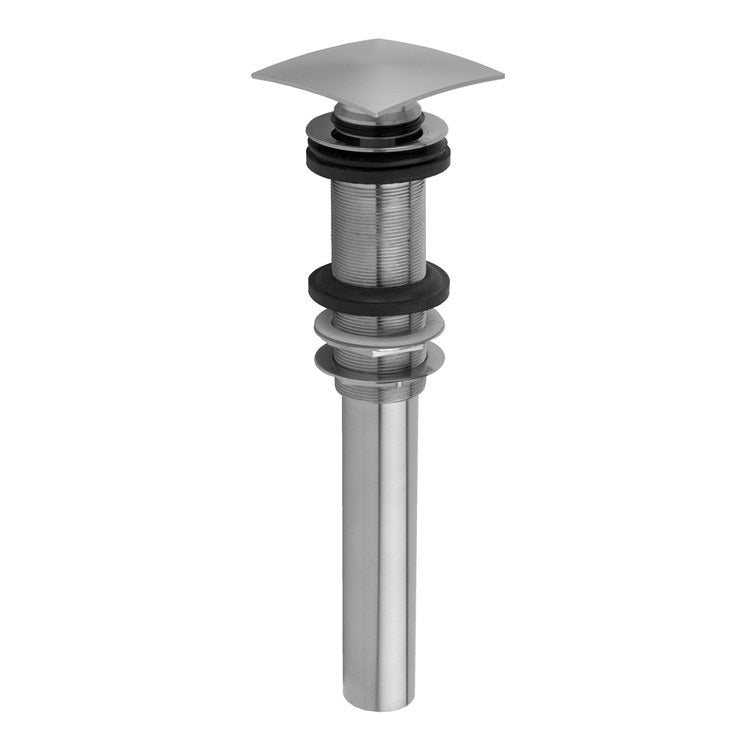 Lavatory Drain Finger Touch Square 1-1/2 Inch Satin Nickel for Standard Pop-Up and P.O. Plugs with Rubber Stoppers Ideal for Vessel Sinks 10-2/3 Inch Length - Image 1