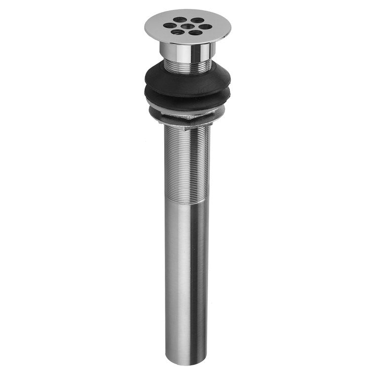 Lavatory Drain Wide Hole Grid Less Overflow 1-1/2 Inch Polished Chrome for Vessel Sinks 10-4/9 Inch Length - Image 1
