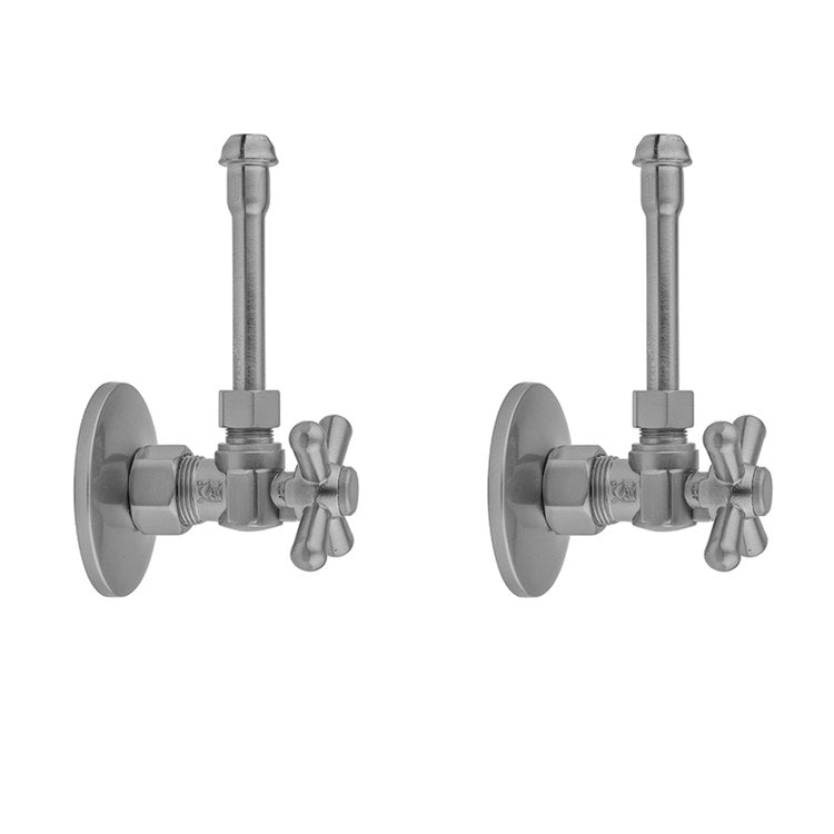 Faucet Supply Kit Quarter Turn Angle Pattern 5/8 x 3/8 Inch OD 20 Inch Compression Caramel Bronze Cross Includes Supply Valves/Supply Tubes/Escutcheons 621-62 - Image 1
