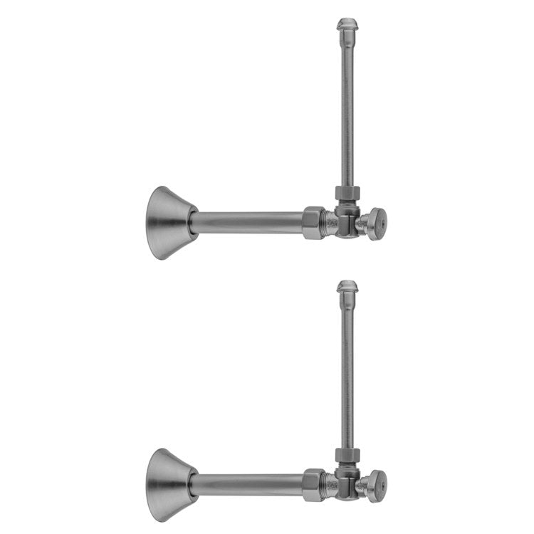 Faucet Supply Kit Quarter Turn Angle Pattern 5/8 x 3/8 Inch OD 20 Inch Compression Polished Chrome Oval Includes 3/8IN OD and 1/2IN Supply Tubes/Cover Tubes/Escutcheons 621-8-62CT - Image 1