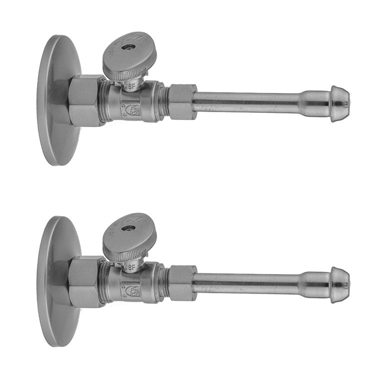 Faucet Supply Kit Quarter Turn Straight Pattern 5/8 x 3/8 Inch OD 20 Inch Compression Satin Nickel Oval Includes Straight Valves/Supply Tubes/Escutcheons 622-8-62 - Image 1