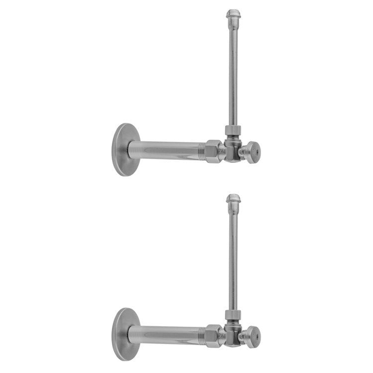 Faucet Supply Kit Quarter Turn Angle Pattern 1/2 x 3/8 Inch OD 20 Inch Female Satin Gold Oval Includes Supply Valves/Supply Tubes/Escutcheons/Brass Nipples 616-8-62 - Image 1
