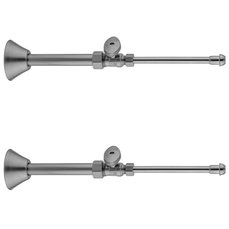 Faucet Supply Kit Quarter Turn Straight Pattern 5/8 x 3/8 Inch OD 20 Inch Compression Satin Nickel Oval Includes Straight Valves/Supply Tubes/Cover Tubes/Bell Escutcheons 622-8-62CT - Image 1