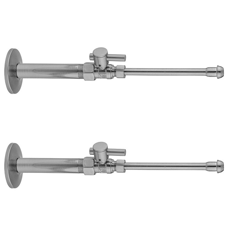 Faucet Supply Kit Quarter Turn Straight Pattern 1/2 x 3/8 Inch OD 20 Inch Female Polished Chrome Lever Includes Supply Valves/Supply Tubes/Escutcheons/Brass Nipples 619-2-62 - Image 1