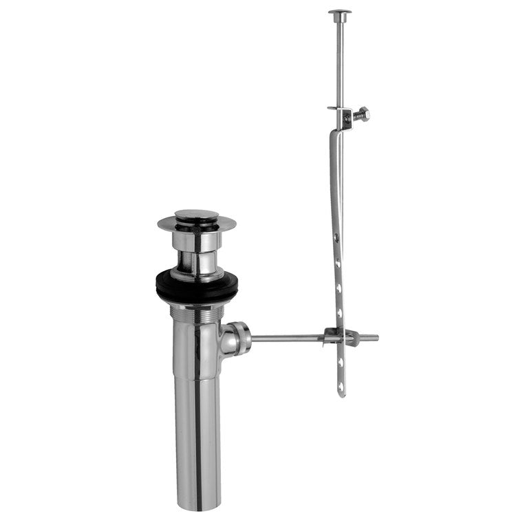 Lavatory Drain Pop-Up with Overflow 1-1/2 Inch Matte Black Brass 8 Inch Length