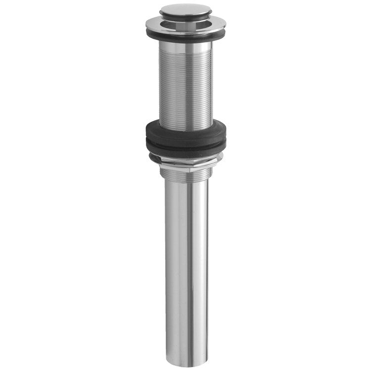 Lavatory Drain Finger Touch Plug Less Overflow 1-1/2 Inch Polished Chrome for Vessel Sinks/Thick Installations 9-3/4 Inch Length - Image 1