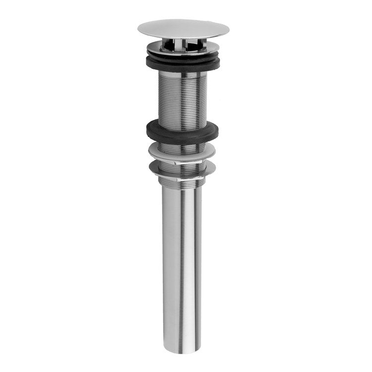 Lavatory Drain Stationary Round Less Overflow 1-1/2 Inch Polished Chrome for Standard Flange Type Fits 1-1/2 Inch Opening 11 Inch Length - Image 1