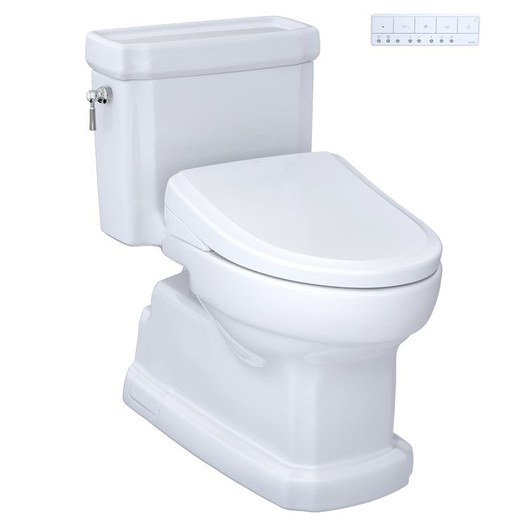 Toilet Guinevere 1 Piece Cotton Elongated WaterSense ADA 1.28 Gallons per Flush Less Seat with Trim - Image 3