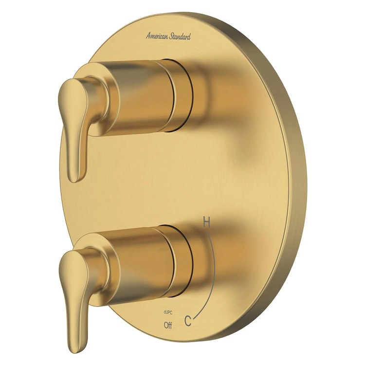 Diverter Trim Studio S Round Integrated Shower Brushed Cool Sunrise 2 Lever ADA for Flash Rough-In Valve RU521 Or RU531 - Image 1