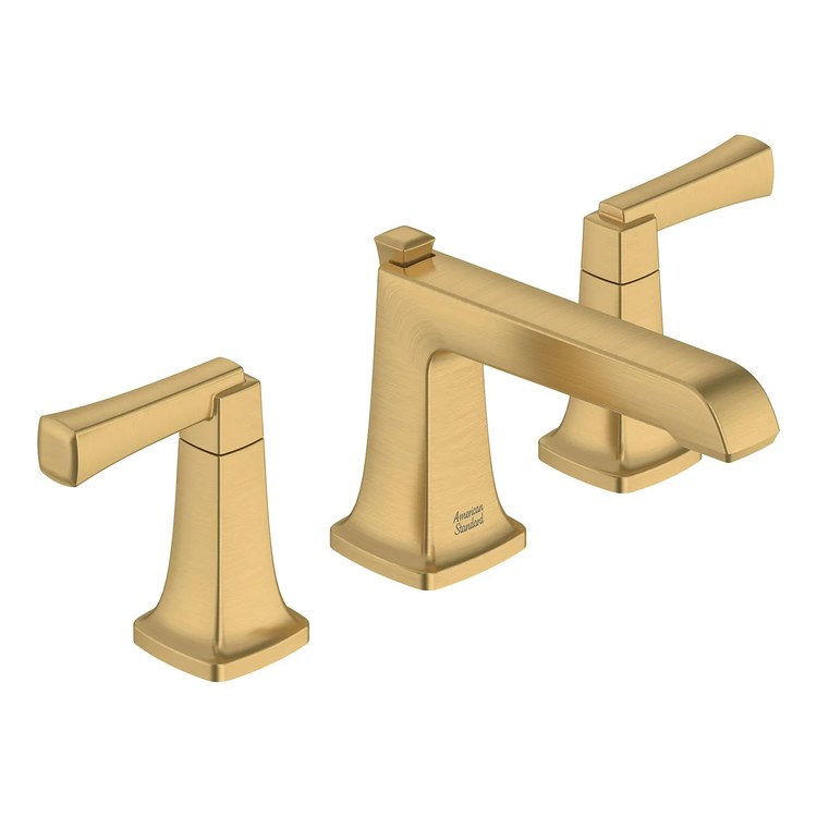 Lavatory Faucet Townsend Widespread 8 Inch Spread 2 Lever ADA CALGreen/CEC/WaterSense Brushed Cool Sunrise 1.5 Gallons per Minute Deck Angled Pop-Up 3 Hole