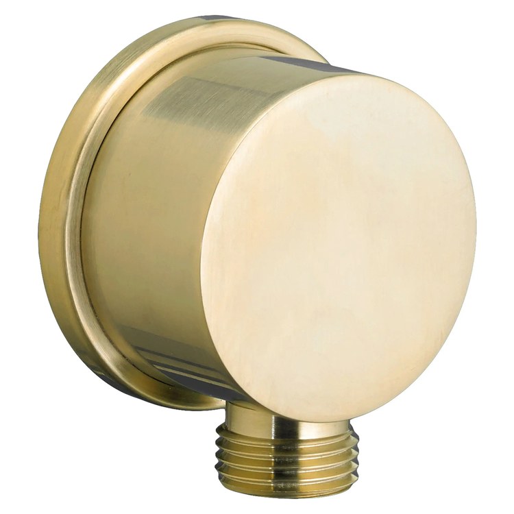 Wall Union Round with Check Valve Brushed Cool Sunrise 1/2 IN FNPT for Handshower - Image 1